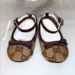 Gucci baby girl Web logo Mary Janes 16 1